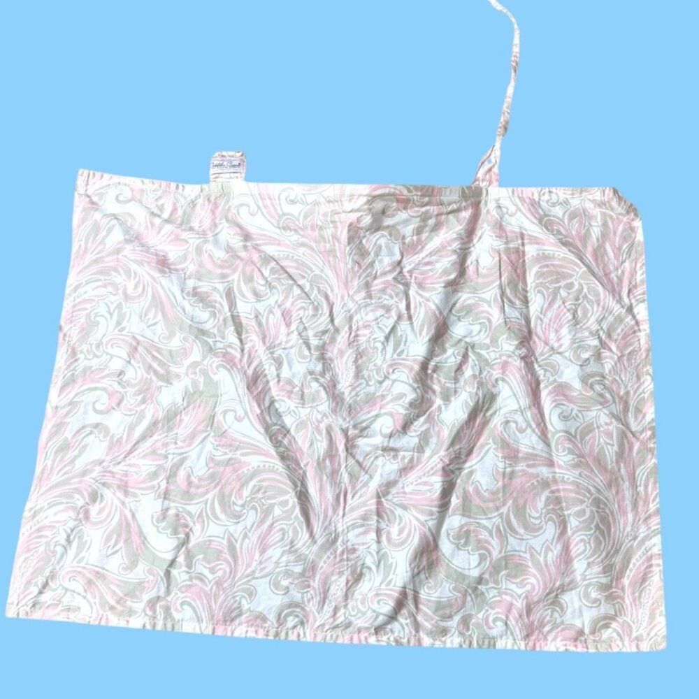 Original Udder Covers Nursing Mothers 24"x31" Strap Cotton Green & Pink Paisley